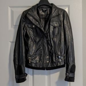 Black faux leather Moto jacket